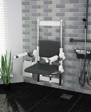Verticale douche lift in badkamer